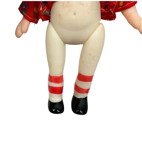 Vintage Bobbs Merrill Raggedy Ann Rubber Figure Doll with Outfit Collectable 5" - Picture 5 of 7